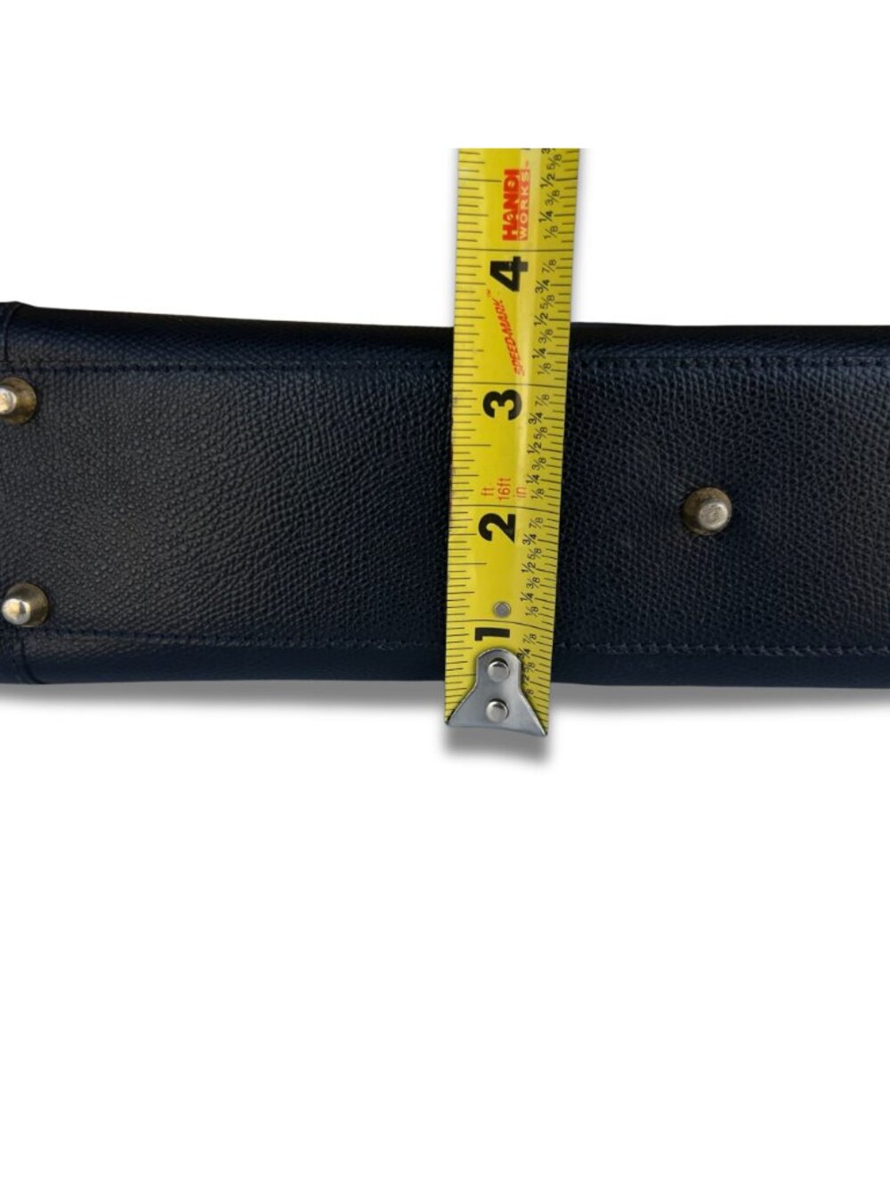 Lederer Black Leather Office Tote Bag With Gold-Tone Hardware & Handles - Picture 12 of 13